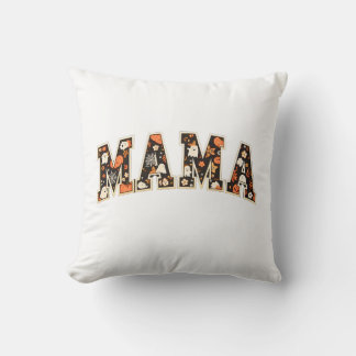 Halloween MAMA - Retro Varsity Ghost & Pumpk Kissen