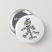 Halloween-Mama-Strichmännchen-Knopf Button (Vorne & Hinten)