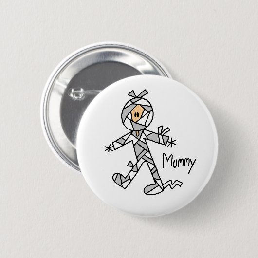 Halloween-Mama-Strichmännchen-Knopf Button (Vorne & Hinten)