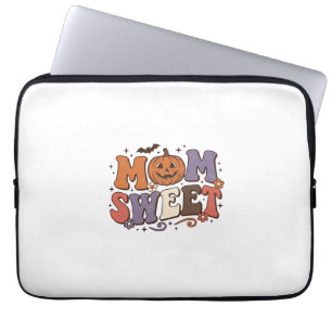 Halloween-Mama Süßer Kürbis Vintage-Shirt-Design_1 Laptopschutzhülle