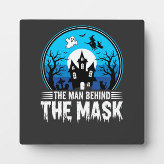 Halloween Man Behind the Mask Haunted House Fotoplatte