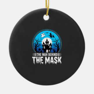 Halloween Man Behind the Mask Haunted House Keramik Ornament