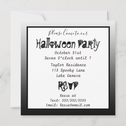 Halloween Mandala Geister, Pumpkins, Fledermäuse u Einladung (Rückseite)