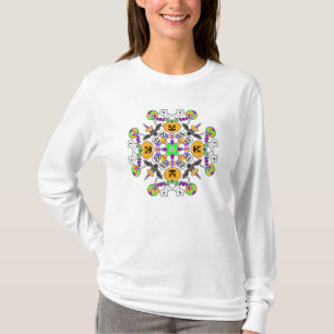 Halloween Mandala Geister, Pumpkins, Fledermäuse u T-Shirt