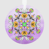 Halloween Mandala Ghosts, Pumpkins und Lolipops Ornament (Rückseite)
