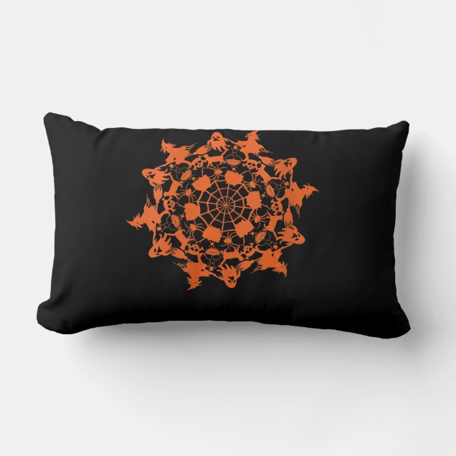 Halloween Mandala Spider Witch Ghost Lendenkissen (Vorderseite)