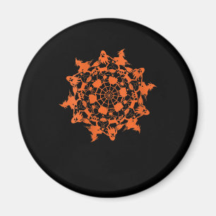 Halloween Mandala Spider Witch Ghost Magnet