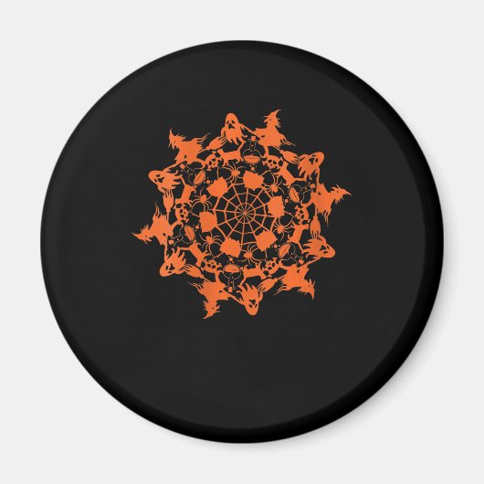 Halloween Mandala Spider Witch Ghost Magnet (Vorne)