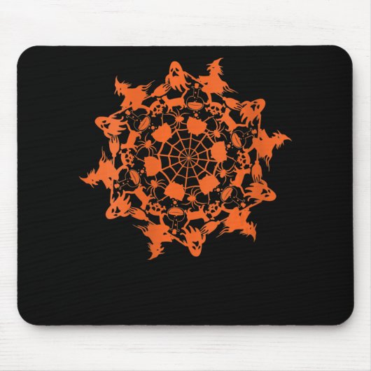 Halloween Mandala Spider Witch Ghost Mousepad (Vorne)