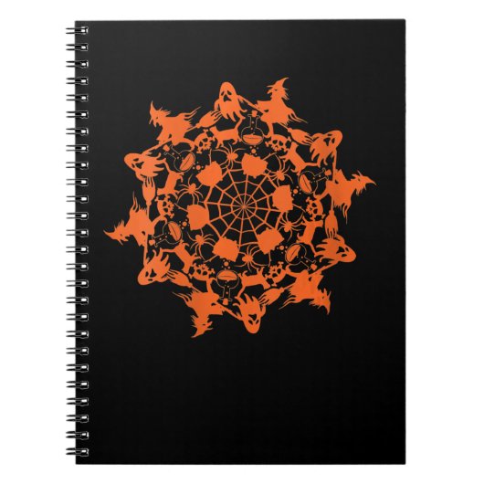 Halloween Mandala Spider Witch Ghost Notizblock (Vorderseite)