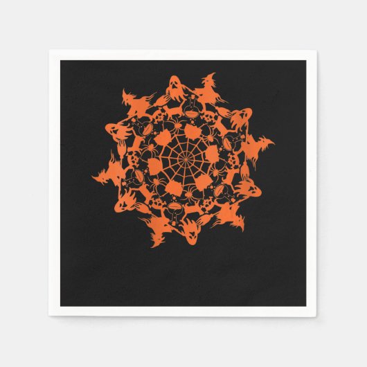 Halloween Mandala Spider Witch Ghost Serviette (Vorderseite)