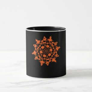 Halloween Mandala Spider Witch Ghost Tasse