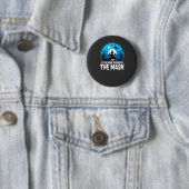 Halloween Mann hinter der Maske Spukhaus Button (Beispiel)