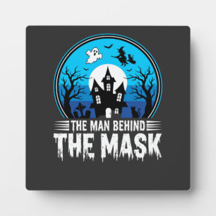 Halloween Mann hinter der Maske Spukhaus Fotoplatte