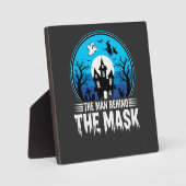 Halloween Mann hinter der Maske Spukhaus Fotoplatte (Vorderseite)