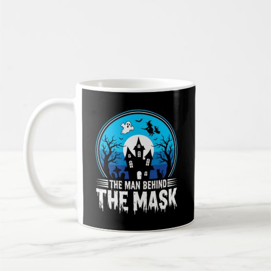 Halloween Mann hinter der Maske Spukhaus Kaffeetasse (Links)