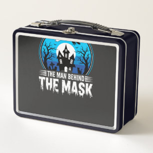 Halloween-Mann hinter der Maske Spukhaus Metall Brotdose