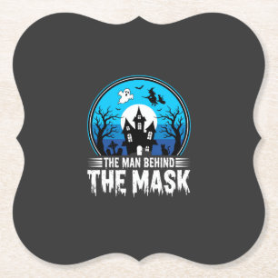 Halloween Mann hinter der Maske Spukhaus Untersetzer