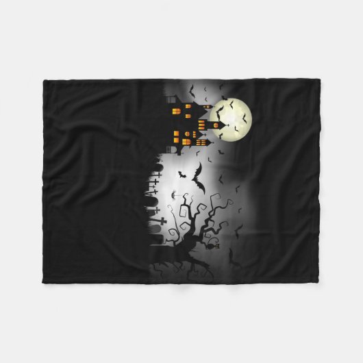 Halloween Mansion Blanket Fleecedecke (Vorderseite (Horizontal))