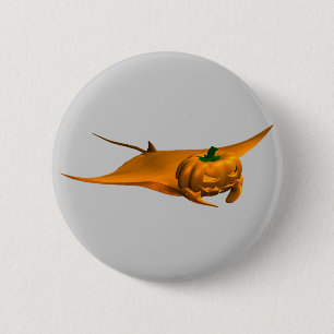 Halloween Manta Ray Button