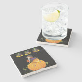 Halloween Marble Stone Untersetzer, Happy Hallowee Steinuntersetzer (Seitenansicht)