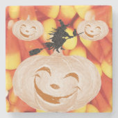Halloween Marble Stone Untersetzer, Pumpkin Steinuntersetzer (Vorderseite)