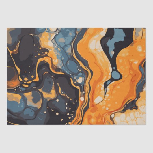 Halloween-Marmor-Wasserfarben-Swirl 14 Seidenpapier (Vorderseite)