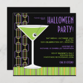 Halloween Martini Eyeball Cocktail Party Einladung (Vorne/Hinten)