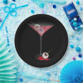 Halloween-Martini mit Augapfel Pappteller (Party)
