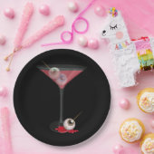 Halloween-Martini mit Augapfel Pappteller (Party)