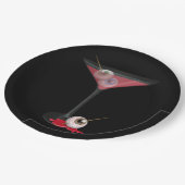 Halloween-Martini mit Augapfel Pappteller (Schrägansicht)