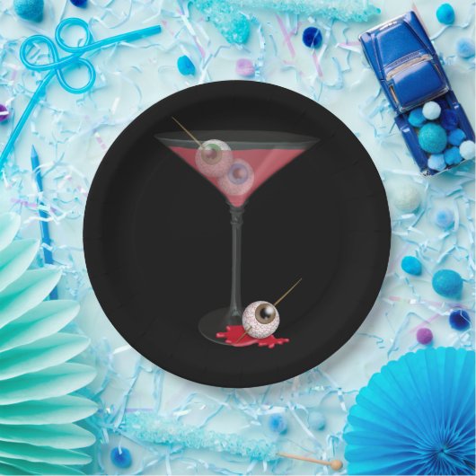 Halloween Martini mit Eyeball Pappteller (Party)