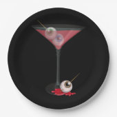 Halloween Martini mit Eyeball Pappteller (Vorderseite)
