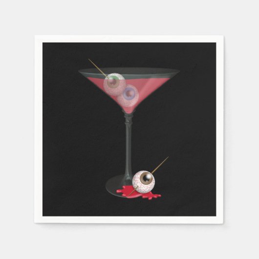Halloween Martini mit Eyeball Serviette (Vorderseite)