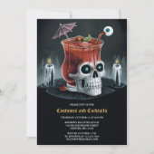 Halloween Mary Skull-Kostüme & Cocktails Einladung (Vorderseite)