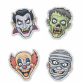 Halloween Mask Icons Sticker Pack - Vampire, Zombi (Vorderseite)