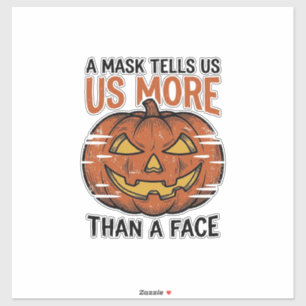 Halloween-Masken-Zitat Vintage-Kürbis-Gesicht T-Sh Aufkleber