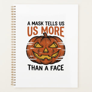 Halloween-Masken-Zitat Vintage-Kürbis-Gesicht T-Sh Planer