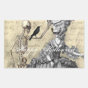 Halloween-Maskenball Rechteckiger Aufkleber
