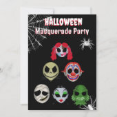 Halloween Maskenteil verkleidet Maskerade Einladung (Vorderseite)
