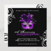 Halloween-Maskerade-Einladung Einladung (Vorne/Hinten)