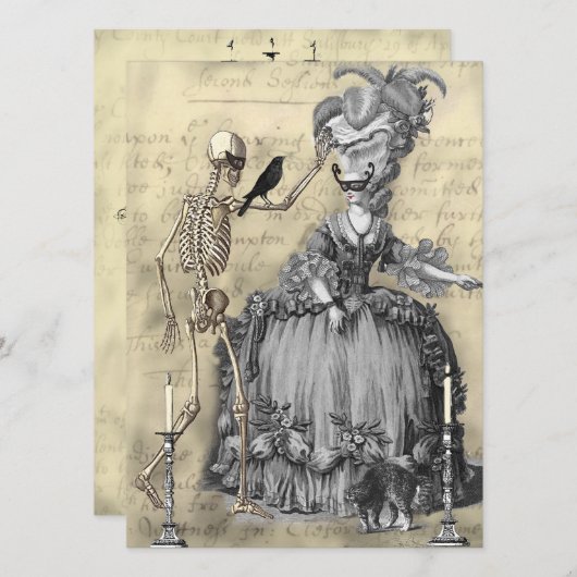 Halloween Masquerade Ball 2 Einladung (Vorne/Hinten)