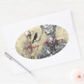 Halloween Masquerade Ball Ovaler Aufkleber (Umschlag)