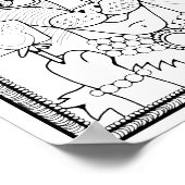 Halloween Masquerade Cat Coloring Page Art Poster (Ecke)