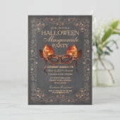 Halloween Masquerade Chalk Ball Gothic Einladung (Stehend Vorderseite)