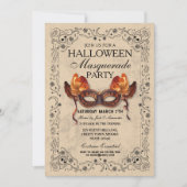 Halloween Masquerade Maske Ball Gothic Einladung (Vorderseite)