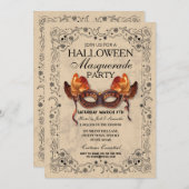 Halloween Masquerade Maske Ball Gothic Einladung (Vorne/Hinten)