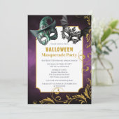 Halloween Masquerade Party Einladung (Stehend Vorderseite)
