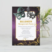 Halloween Masquerade Party Einladung (Stehend Vorderseite)
