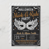 Halloween Masquerade Party Einladung (Vorne/Hinten)